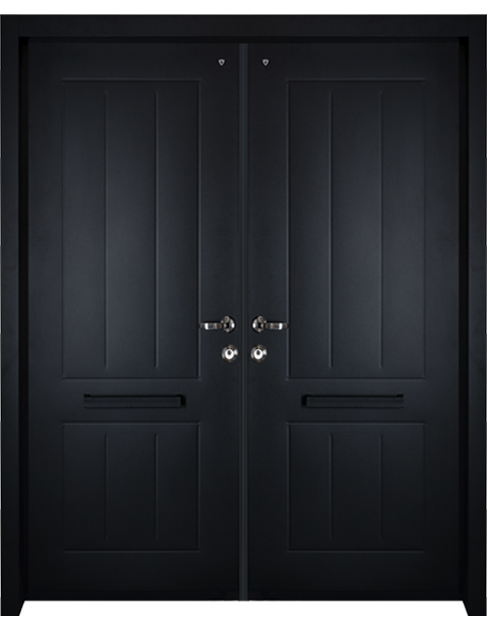 דלת כניסה שחורה מדגם טל דלת כפולה