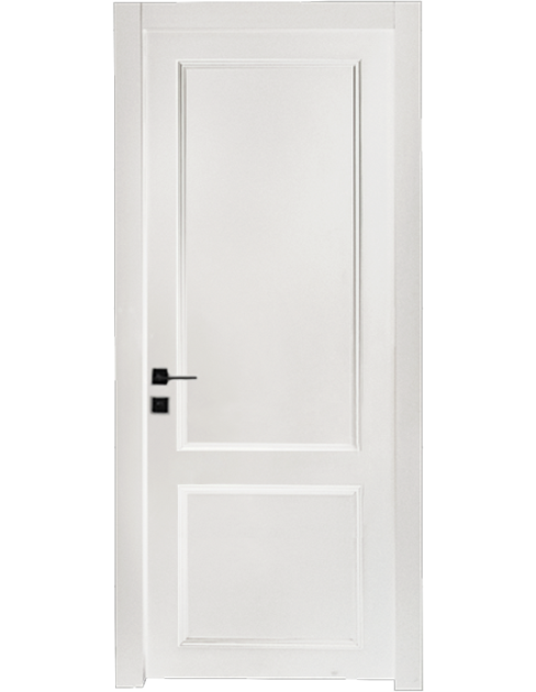 דלת פנים קלאסית שני פאנלים בצבע לבן